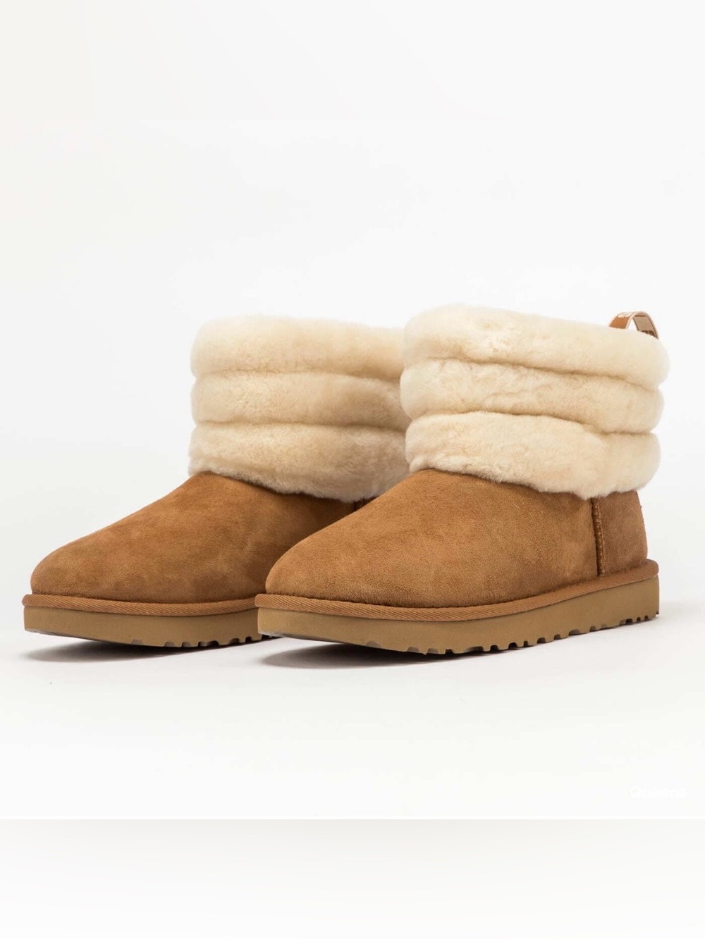 UGG W Fluff Mini Quilted Sz:6 Chestnut